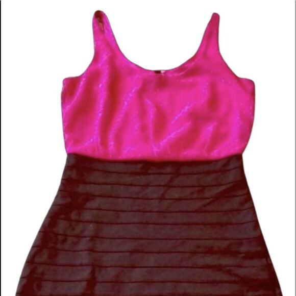 XS Express Fuchsia Pink sexy classy mini bandage dress office career form fitted - Picture 9 of 9